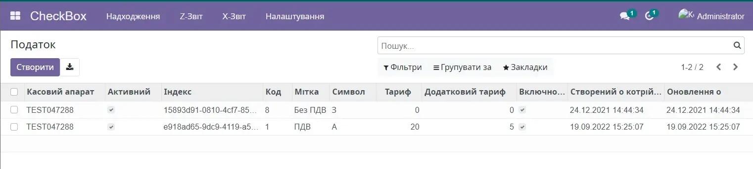 Податок в інтеграції Checkbox з Odoo, Unitsoft