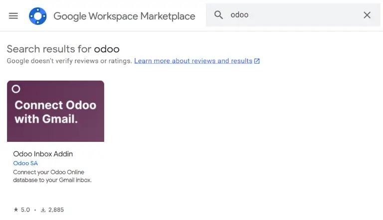 Знаходимо Odoo в Google Workspace Marketplace