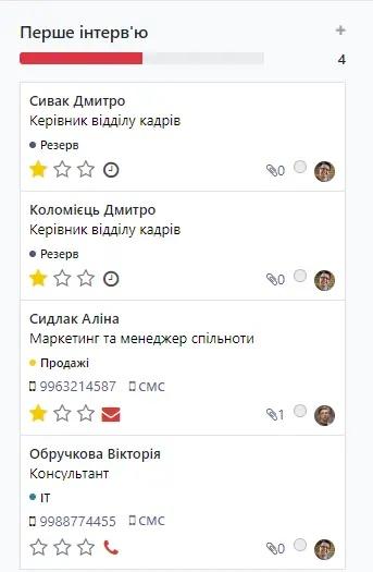 Етап перше інтерв'ю в рекрутингу в Odoo, Unitsoft