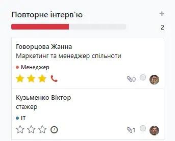 Етап повторне інтерв'ю в рекрутингу в Odoo, Unitsoft