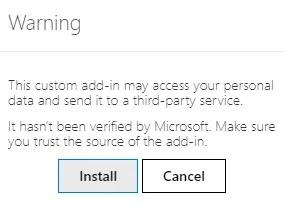 Додавання файлу надбудови та встановлення в Outlook