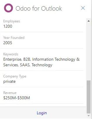 Вхід в Odoo для Outlook