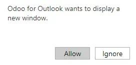 Дозвіл в Odoo для Outlook