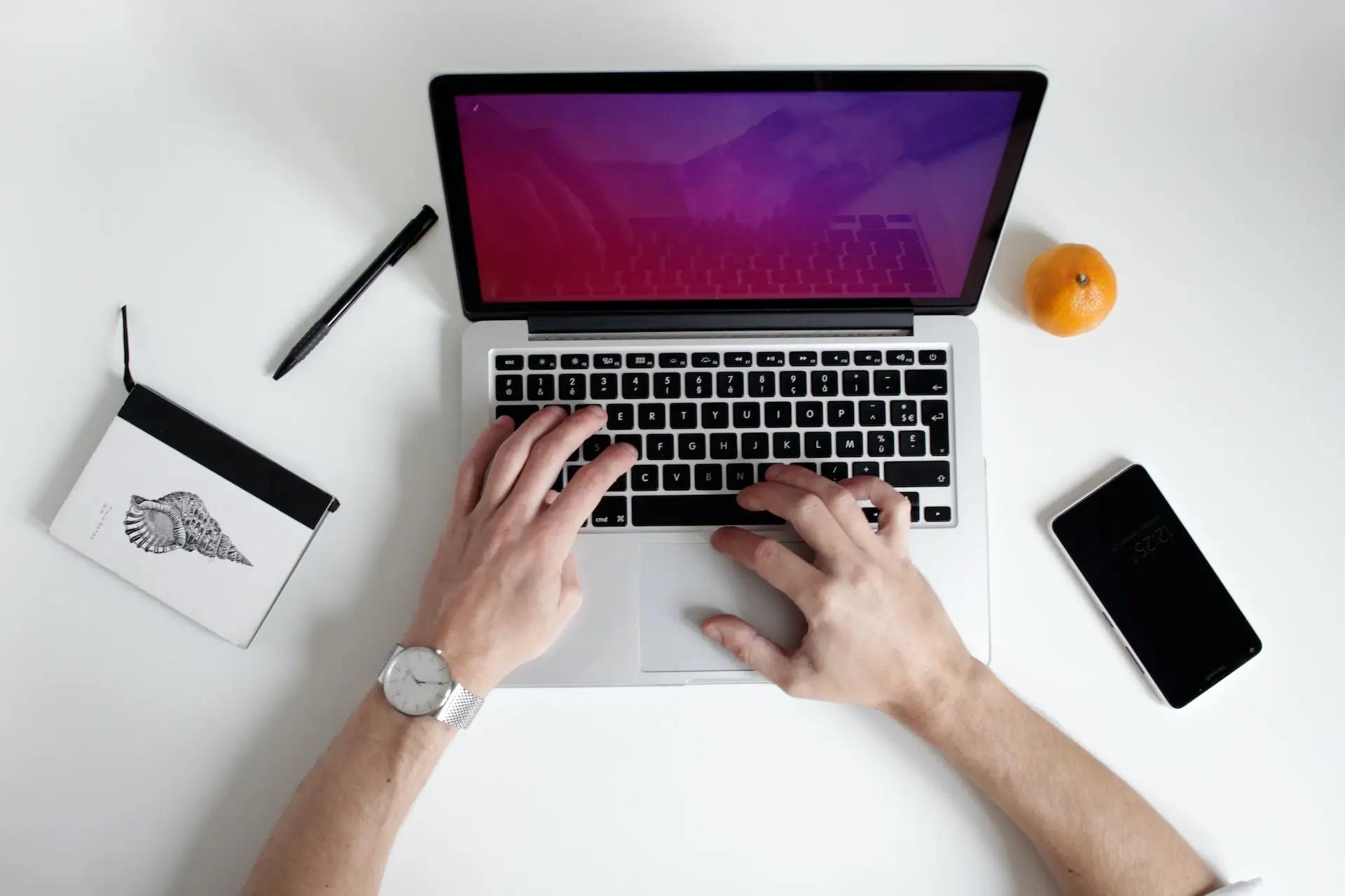 person using a laptop