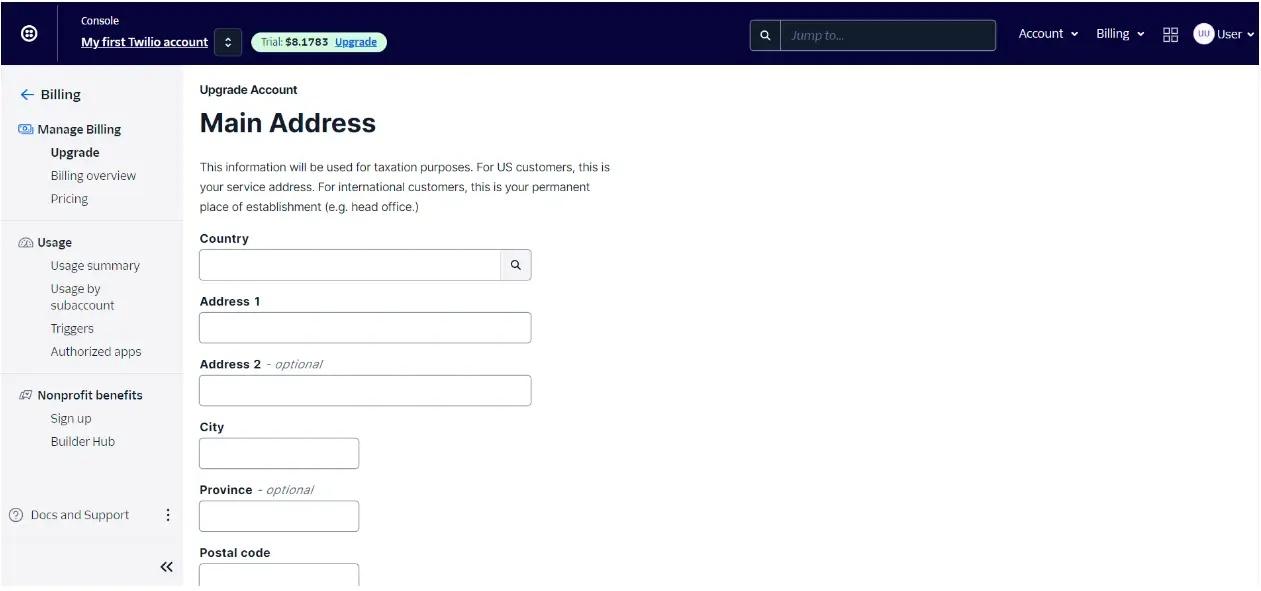 Реєстрація та поповнення рахунку в Twilio